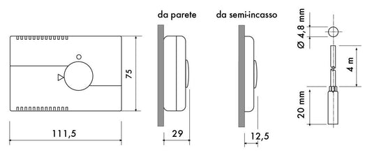 Termostato elettronico da parete Perry design elegante e fun
