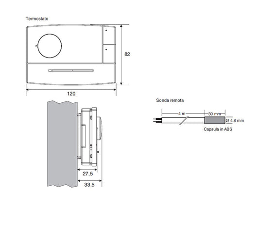 Termostato elettronico Perry 1TPTE502B eleganza e qualita pe