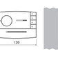 Termostato elettronico da parete Perry 1TPTE565B per fan coil, design elegante e materiali di alta qualità. Controllo EST/OFF/INV, 3 velocità, LED indicazione stato relè, EST/INV e presenza rete. Regolazione continua della temperatura da 5 a 30°C. Ideale