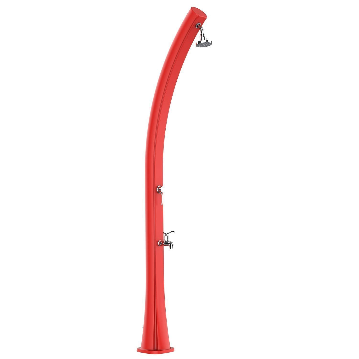 Colonna doccia solare rossa per giardino, design italiano