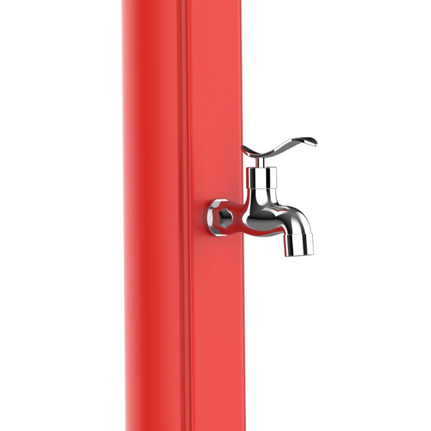 Colonna doccia solare rossa per giardino, design italiano