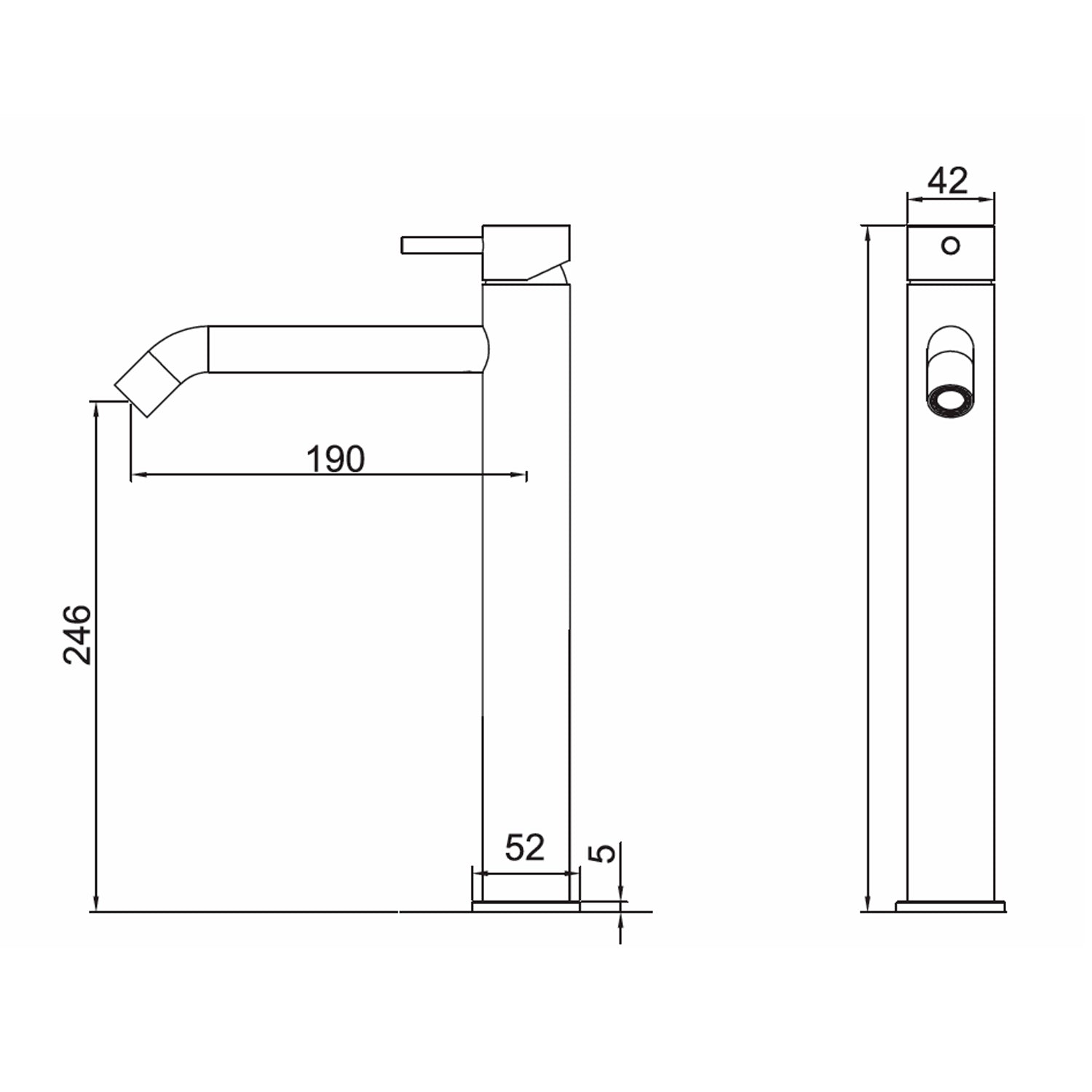 Rubinetto bagno inox Levante Alto: eleganza e resistenza