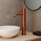 Rubinetto miscelatore lavabo inox alto Levante oro rosa