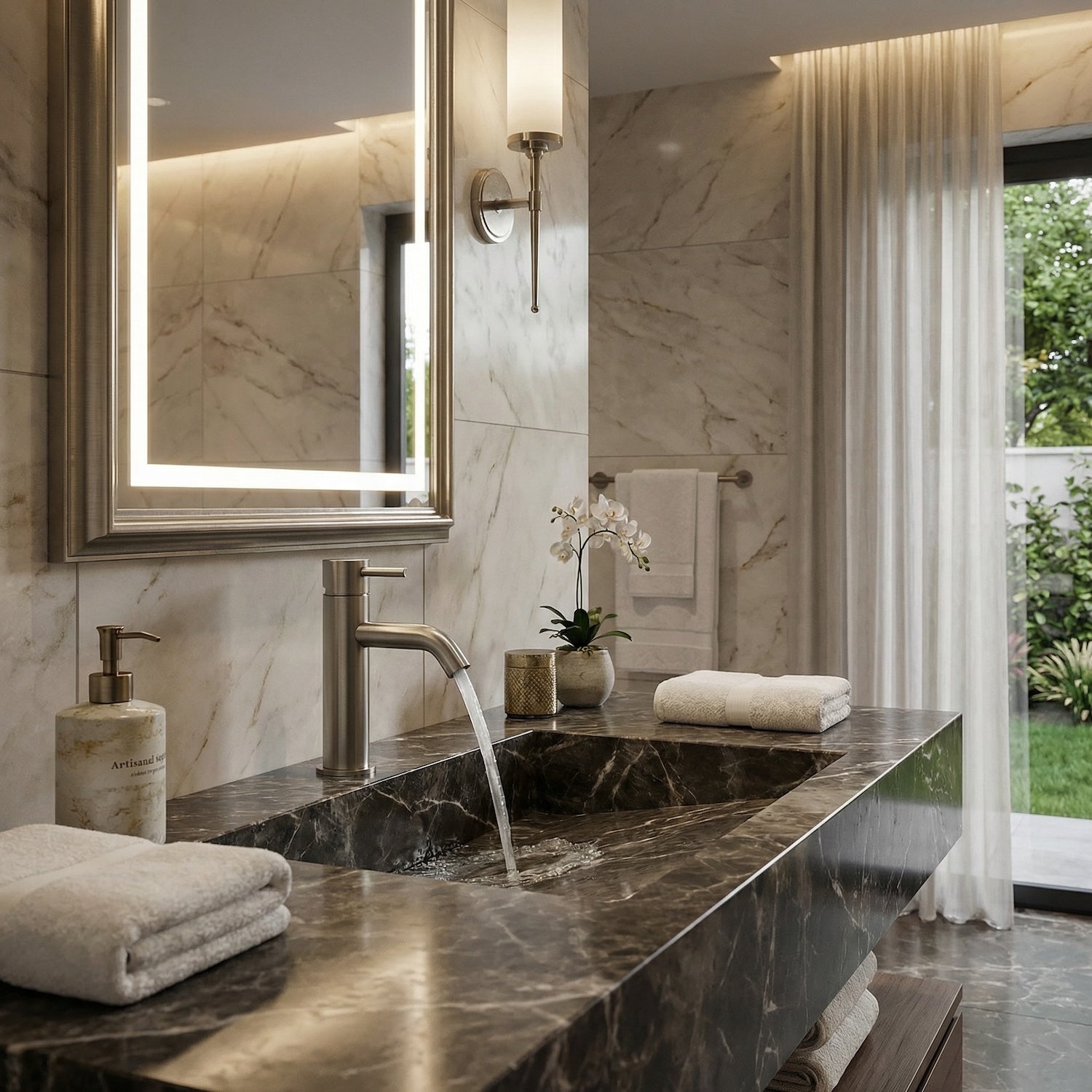 Rubinetto lavabo Levante basso in inox 316L eleganza e durata