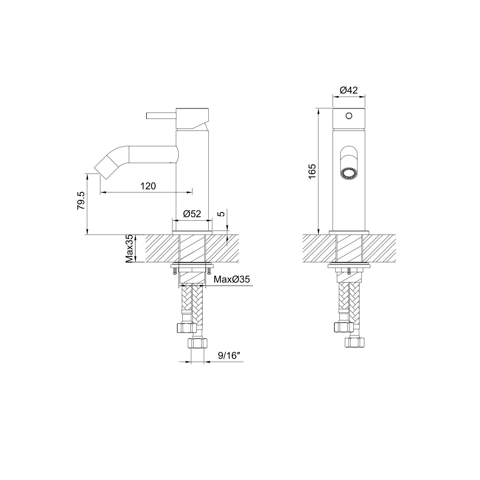 Rubinetto bagno Levante Basso Inox 316L: eleganza e durata