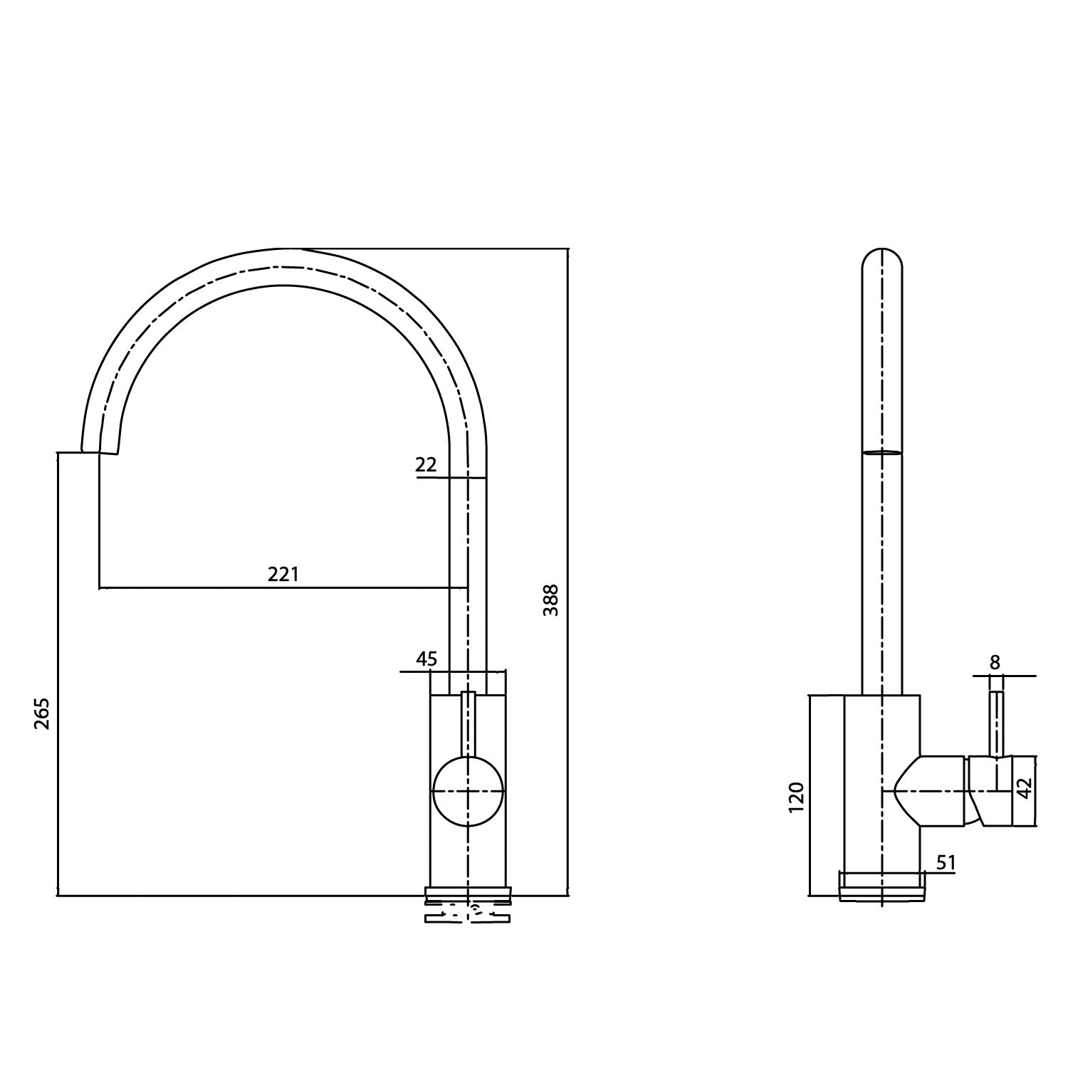 Rubinetto cucina Levante alto nero inox 316L eleganza e durata garantite acquista ora