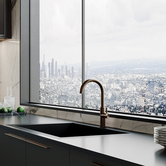 grifo de cocina oro rosa Sined Levante de diseño elegante y resistente