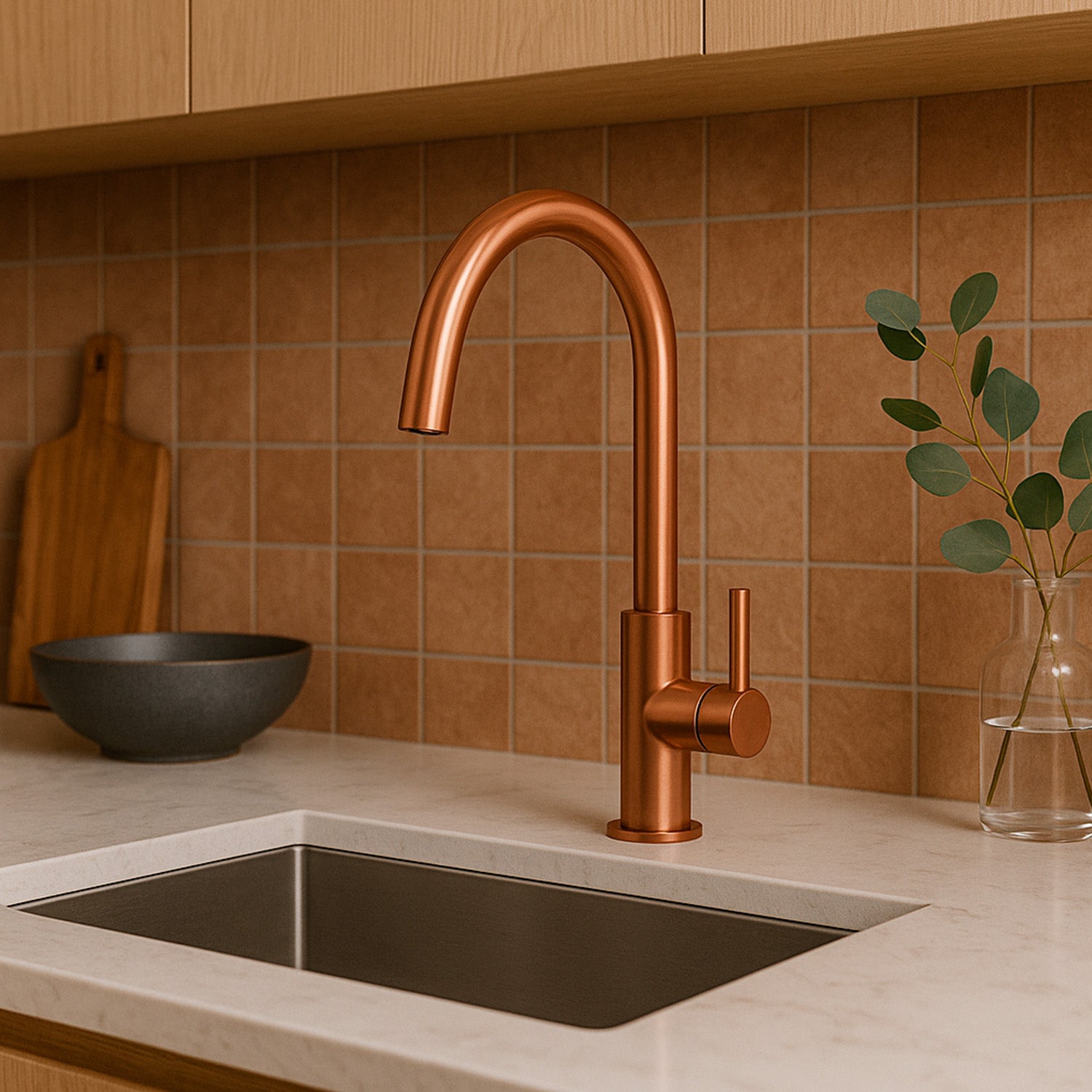Rubinetto inox Levante basso PVD oro rosa: eleganza e funzionalità per la tua cucina. Realizzato con materiali di alta qualità, offre un design moderno e una resistenza nel tempo. Scegli il Levante basso per un investimento duraturo e raffinato. Acquista