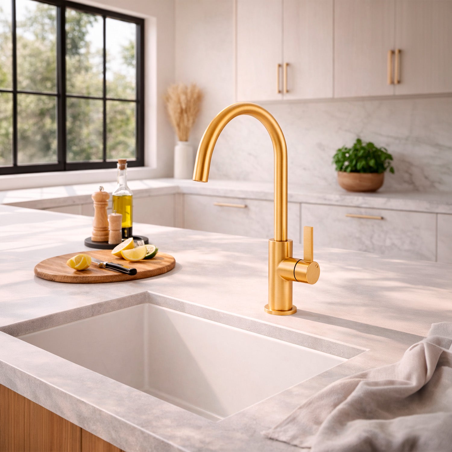 Rubinetto cucina SINED LEVANTE oro inox 316L design elegante e resistente — acquista ora