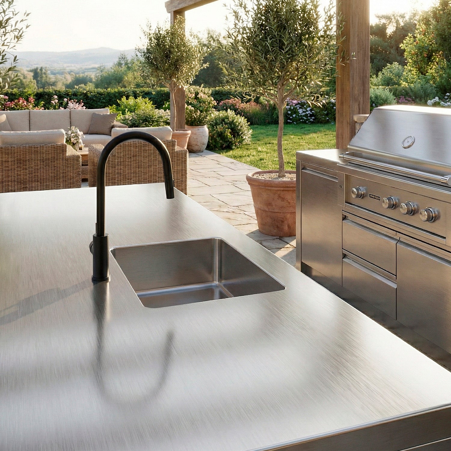 Rubinetto cucina SINED LEVANTE inox 316L nero eleganza e resistenza