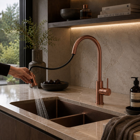 Rubinetto cucina SINED Levante oro rosa inox 316L