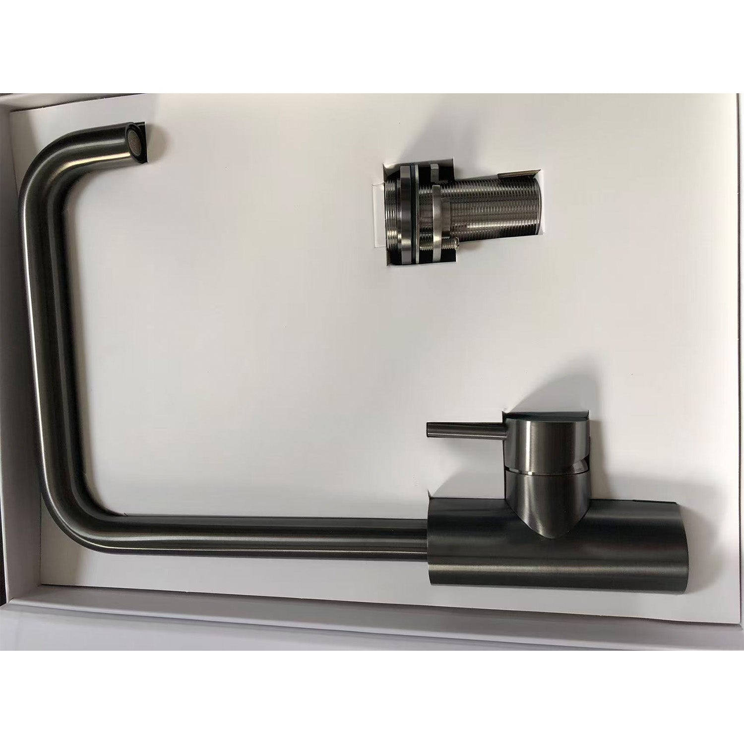 Rubinetto cucina Levante Quadro canna fucile inox 316L