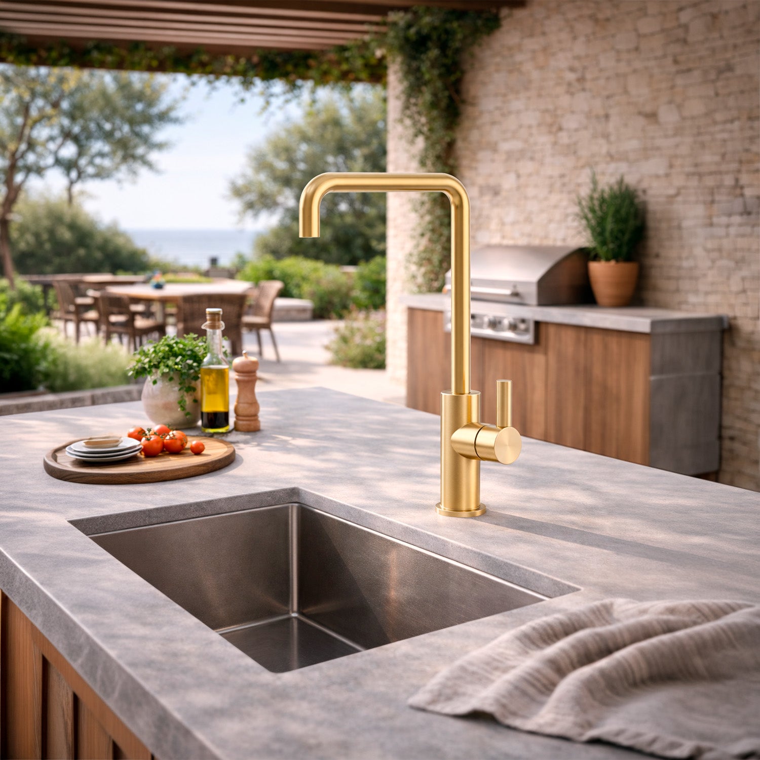 Rubinetto cucina Levante Quadro oro eleganza e resistenza