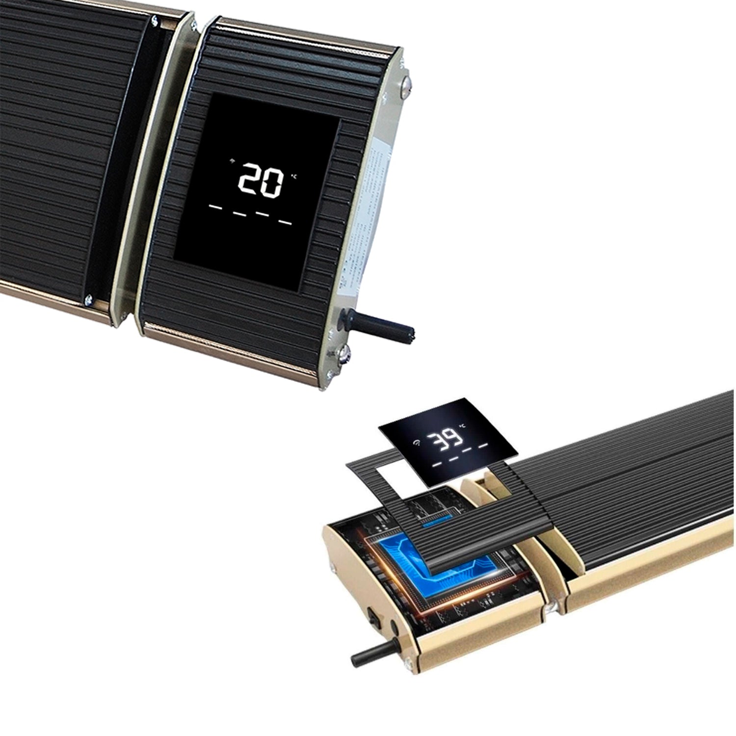 Riscaldatore Infrarossi Wi-Fi 2400W con App per Smartphone - Elegante, Economico e Facile da Usare