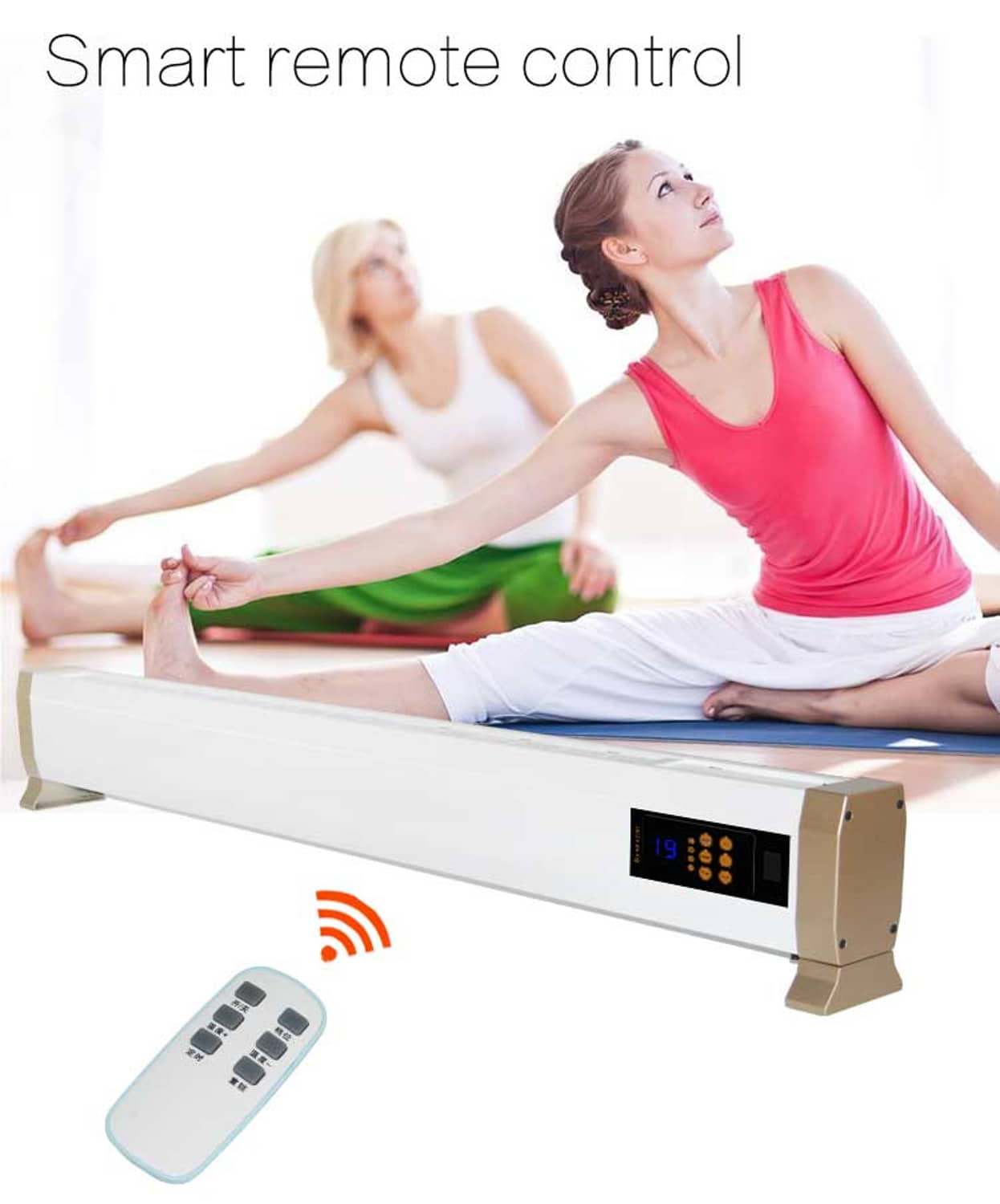 Stufa elettrica a battiscopa 2000W SINED: design elegante, alta efficienza energetica e funzionamento silenzioso.