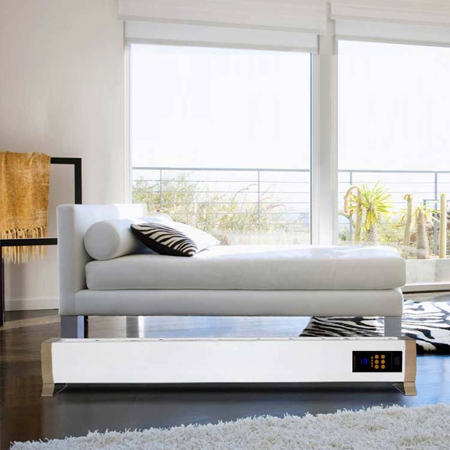 Stufa elettrica a battiscopa 2000W SINED: design elegante, alta efficienza energetica e funzionamento silenzioso.