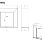 Caminetto elettrico Albano con cornice in legno MDF bianco 800W telecomando incluso design moderno e facile montaggio
