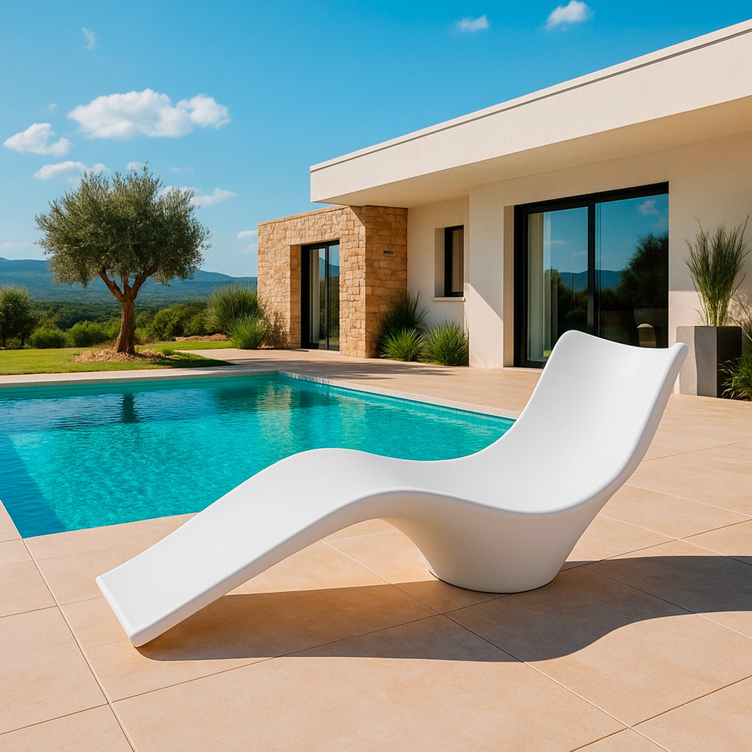 lettino da giardino bianco in plastica assunta: design moderno e resistente