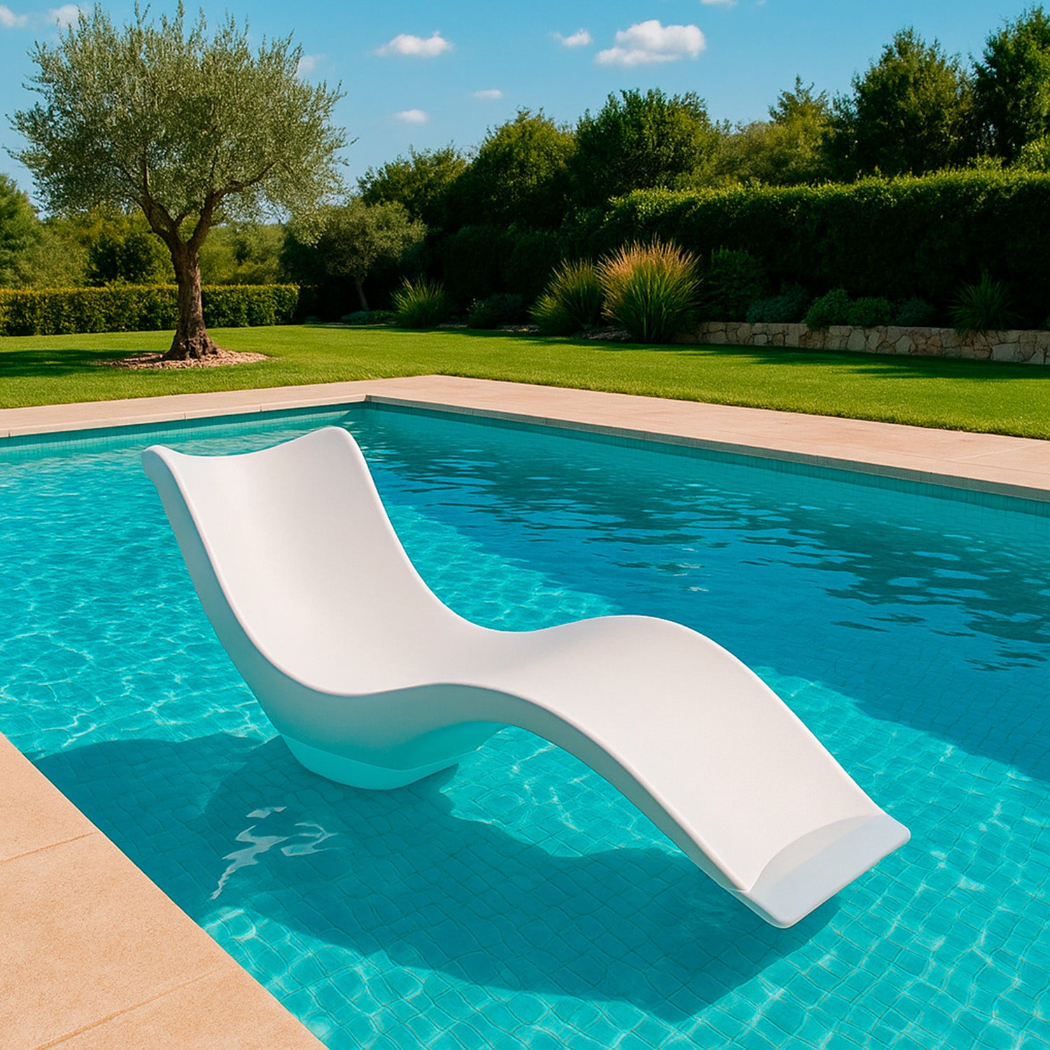 lettino da giardino bianco in plastica assunta: design moderno e resistente