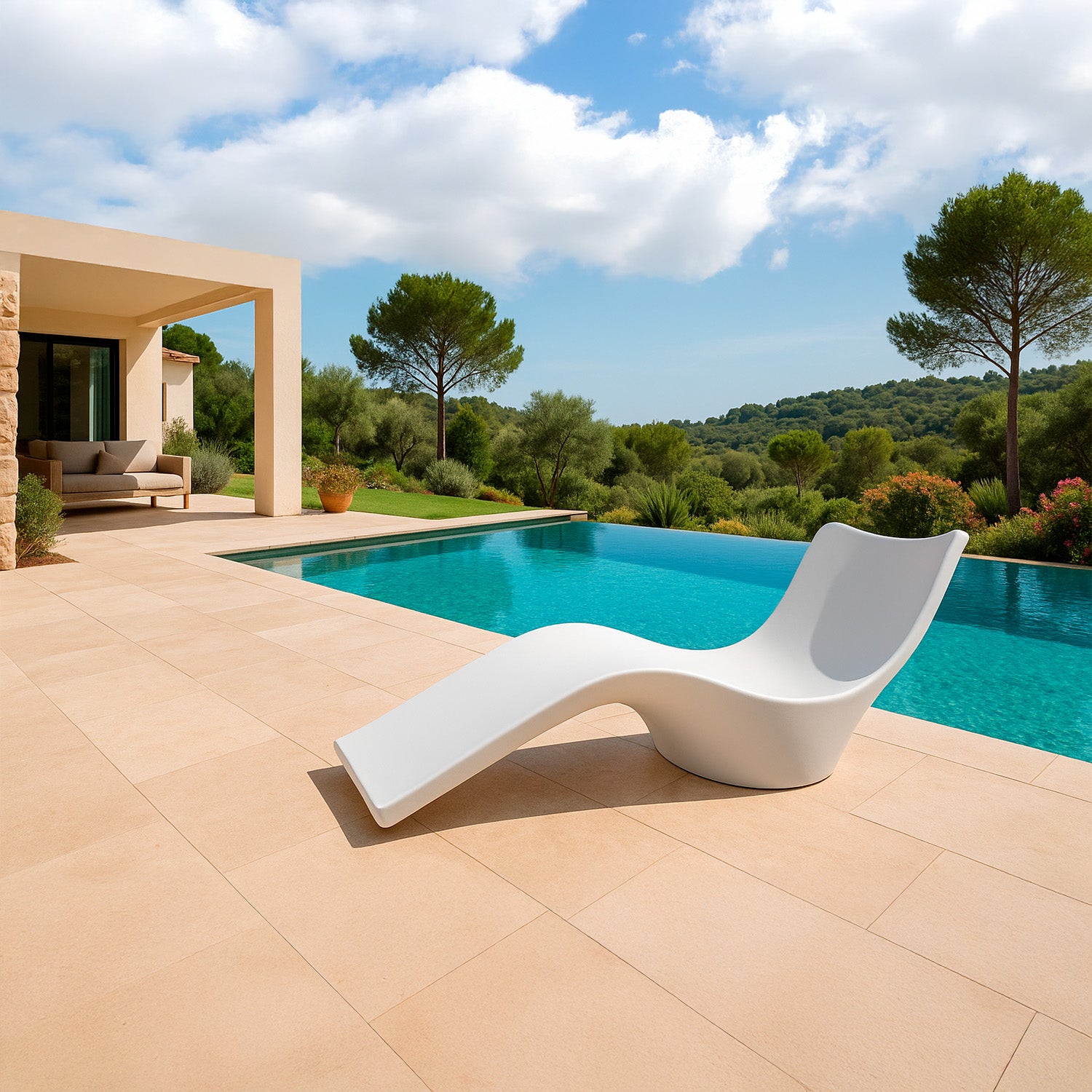 lettino da giardino bianco in plastica assunta: design moderno e resistente