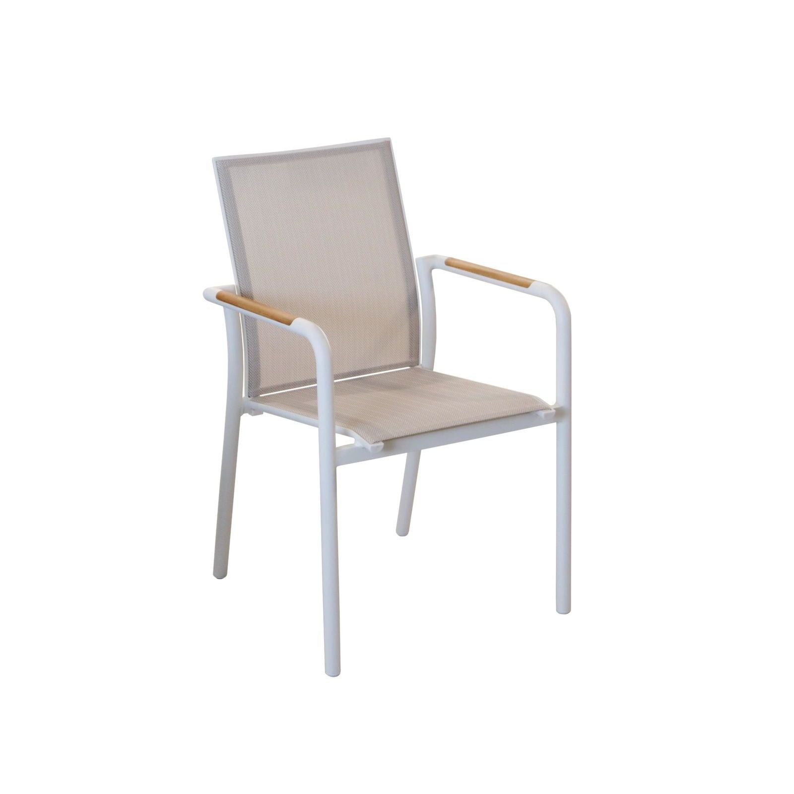 Sedia giardino Chieri bianca: design moderno, resistente e impilabile. 