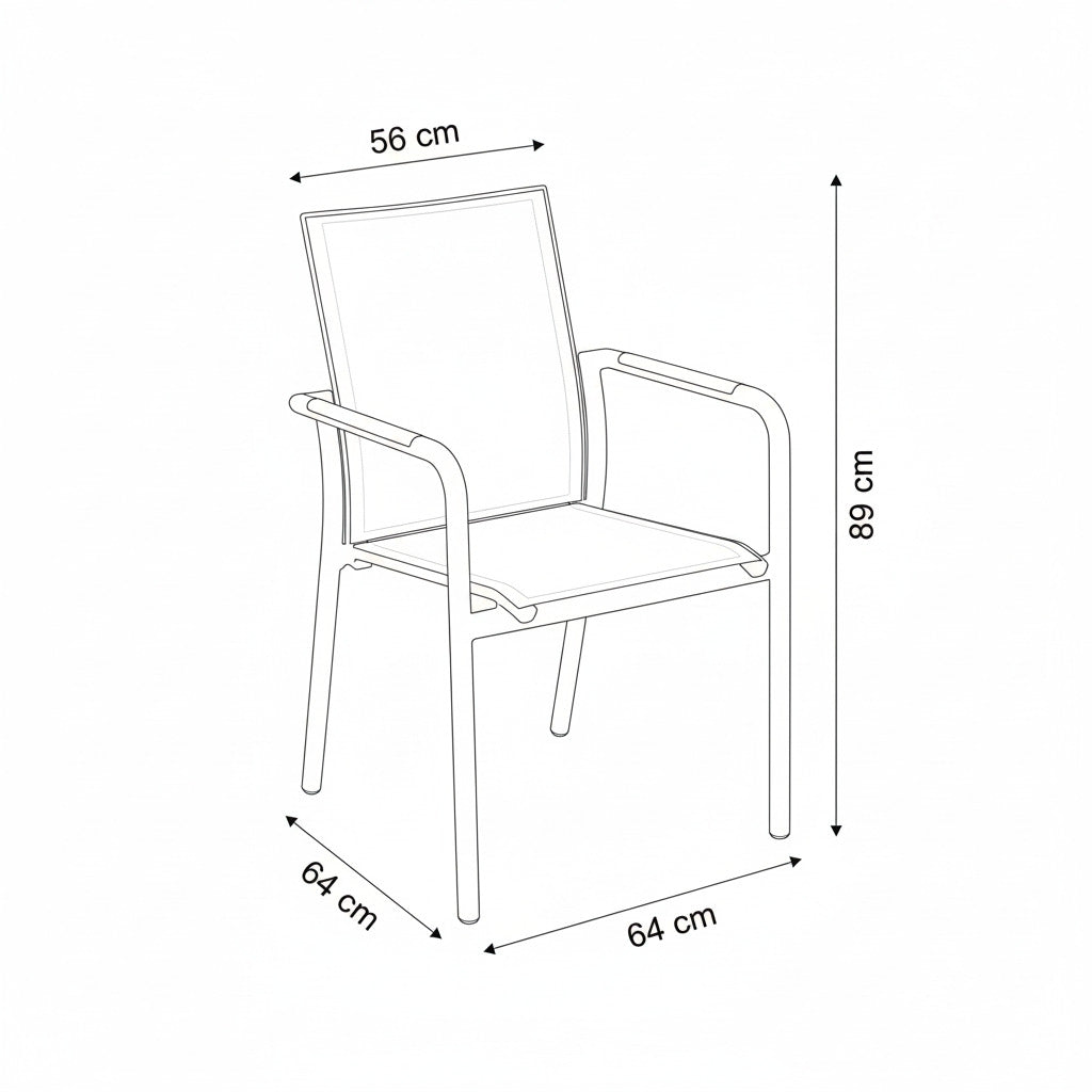 Sedia giardino Chieri bianca design moderno resistente e impilabile