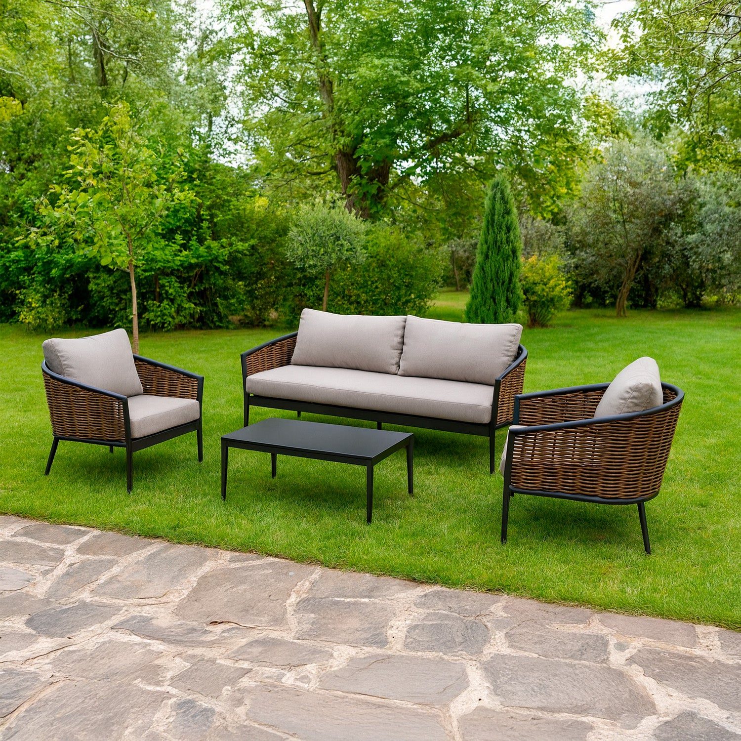 set divano giardino asti: eleganza e resistenza per il tuo spazio outdoor - acquista ora