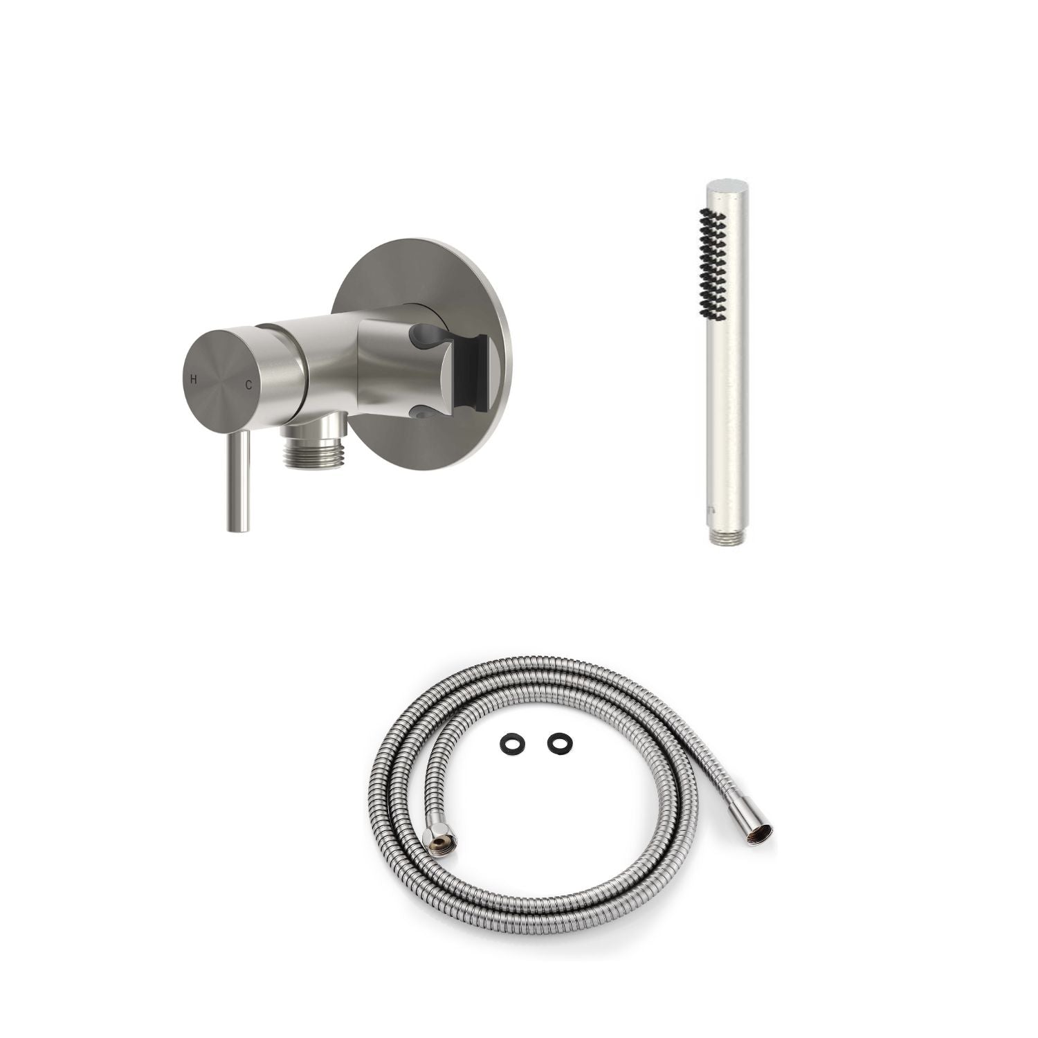 Miscelatore a muro con doccino inox 316L design elegante e resistente