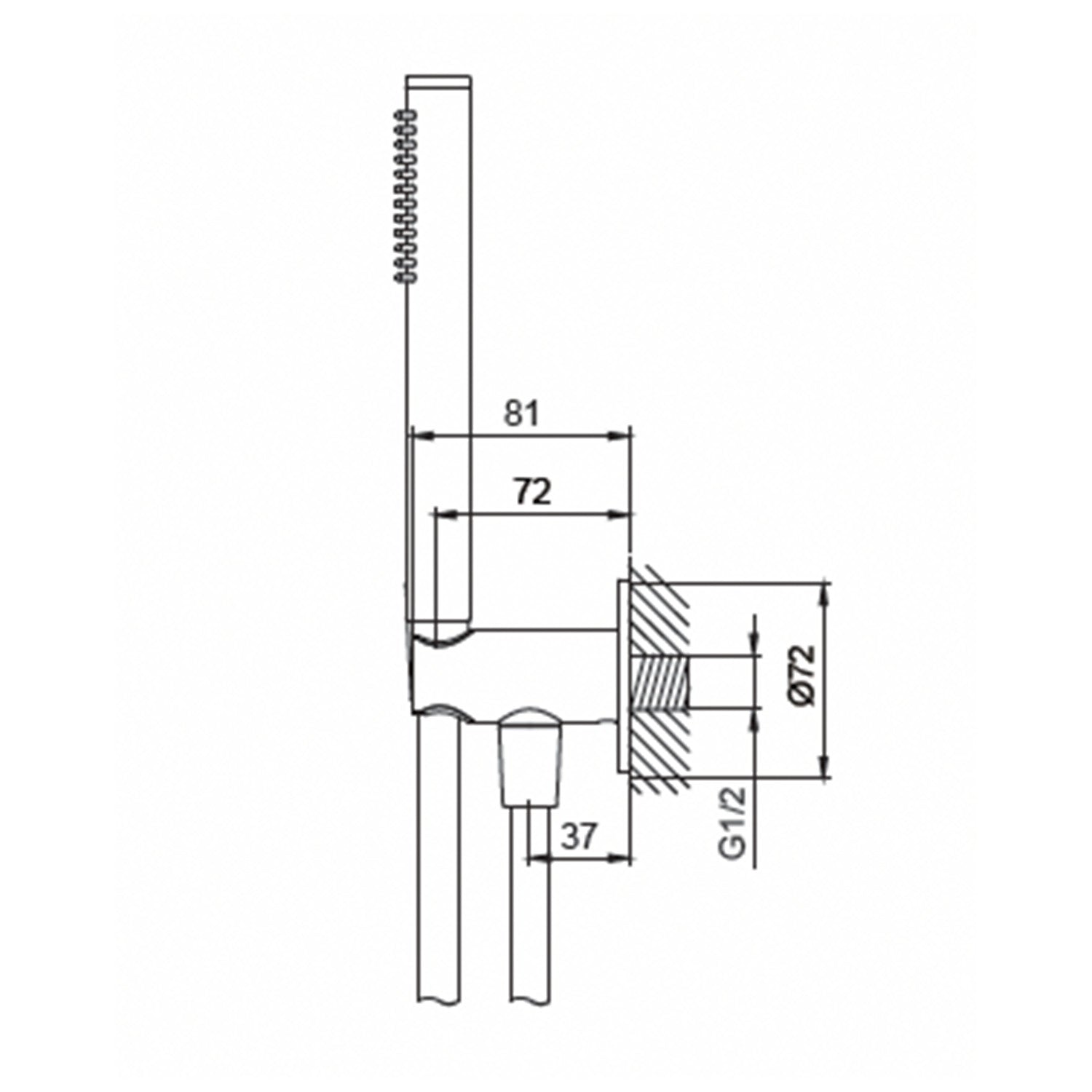 Miscelatore da muro Levante Inox con doccino flessibile