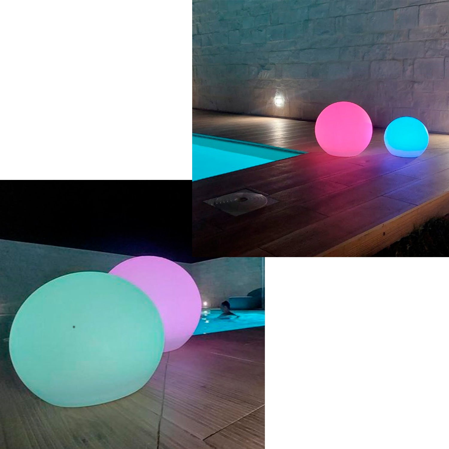 Sfera luminosa led 30 cm, design elegante e resistente, ideale per interni ed esterni.