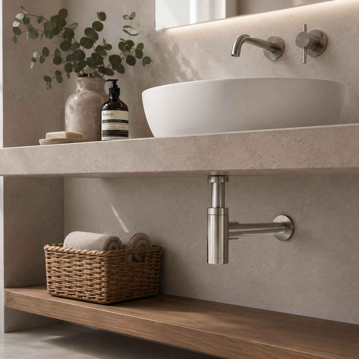 Sifone inox Levante eleganza e resistenza per il tuo lavandino