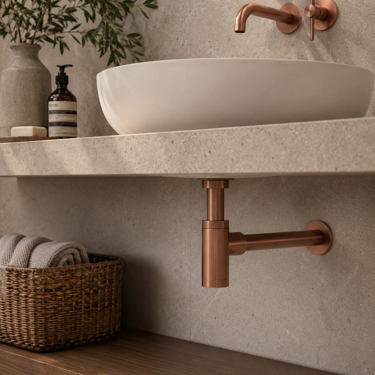 Sifone oro rosa in acciaio inox eleganza e durabilita