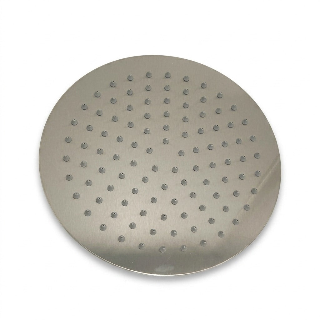 Soffione inox 25 cm per docce da esterno eleganza e resisten