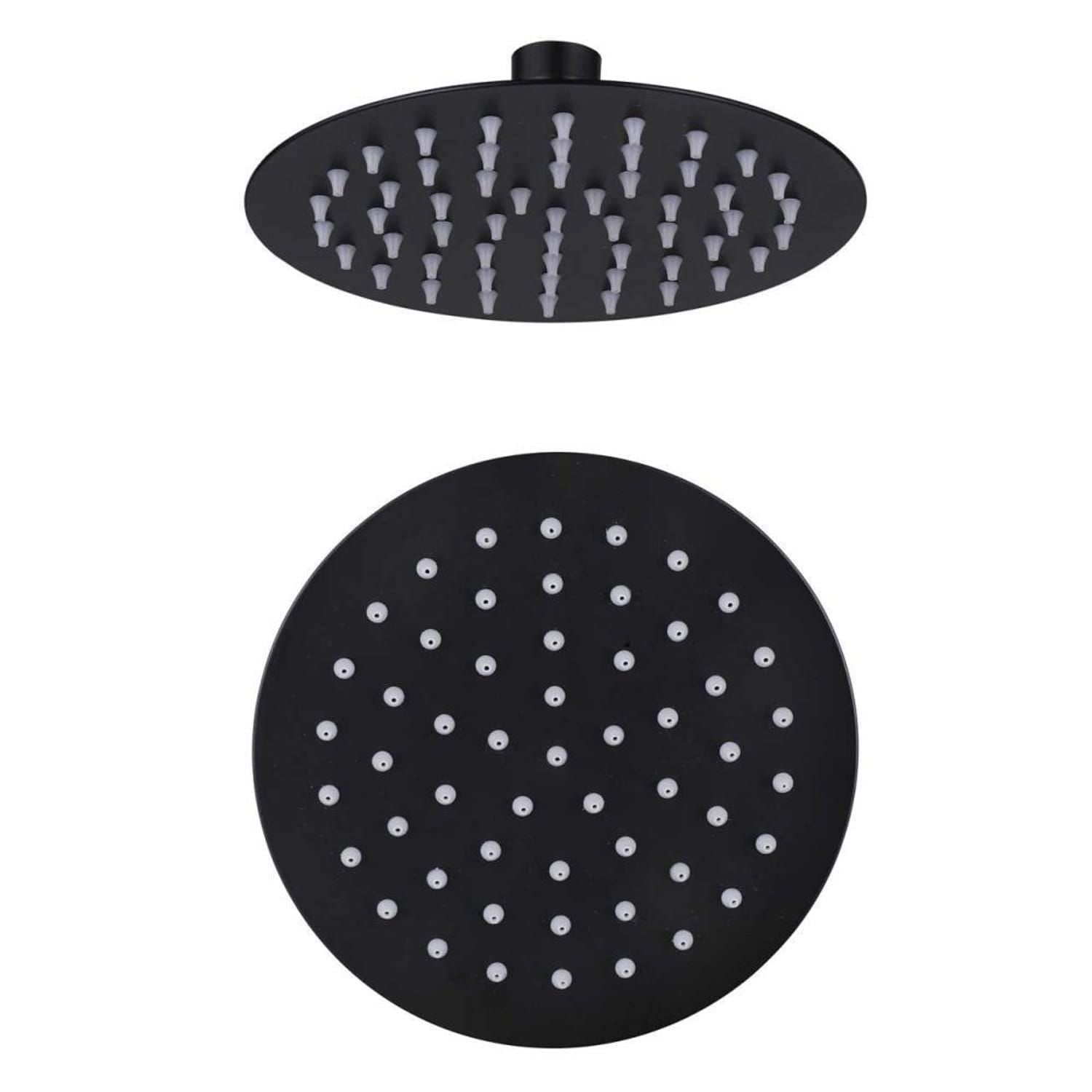 Soffione doccia inox 15 cm nero opaco, design elegante e resistente