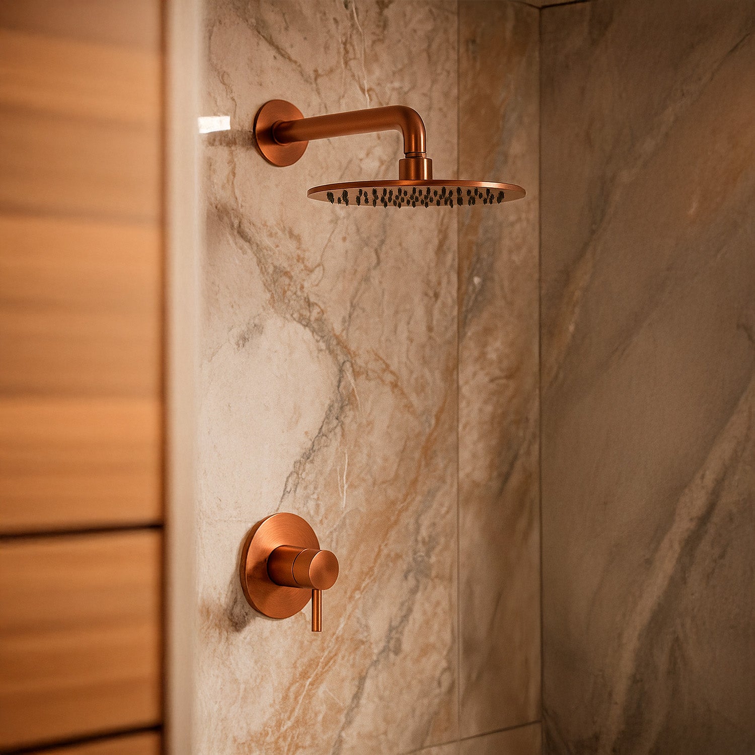 Soffione doccia inox oro rosa 30 cm: eleganza e durata