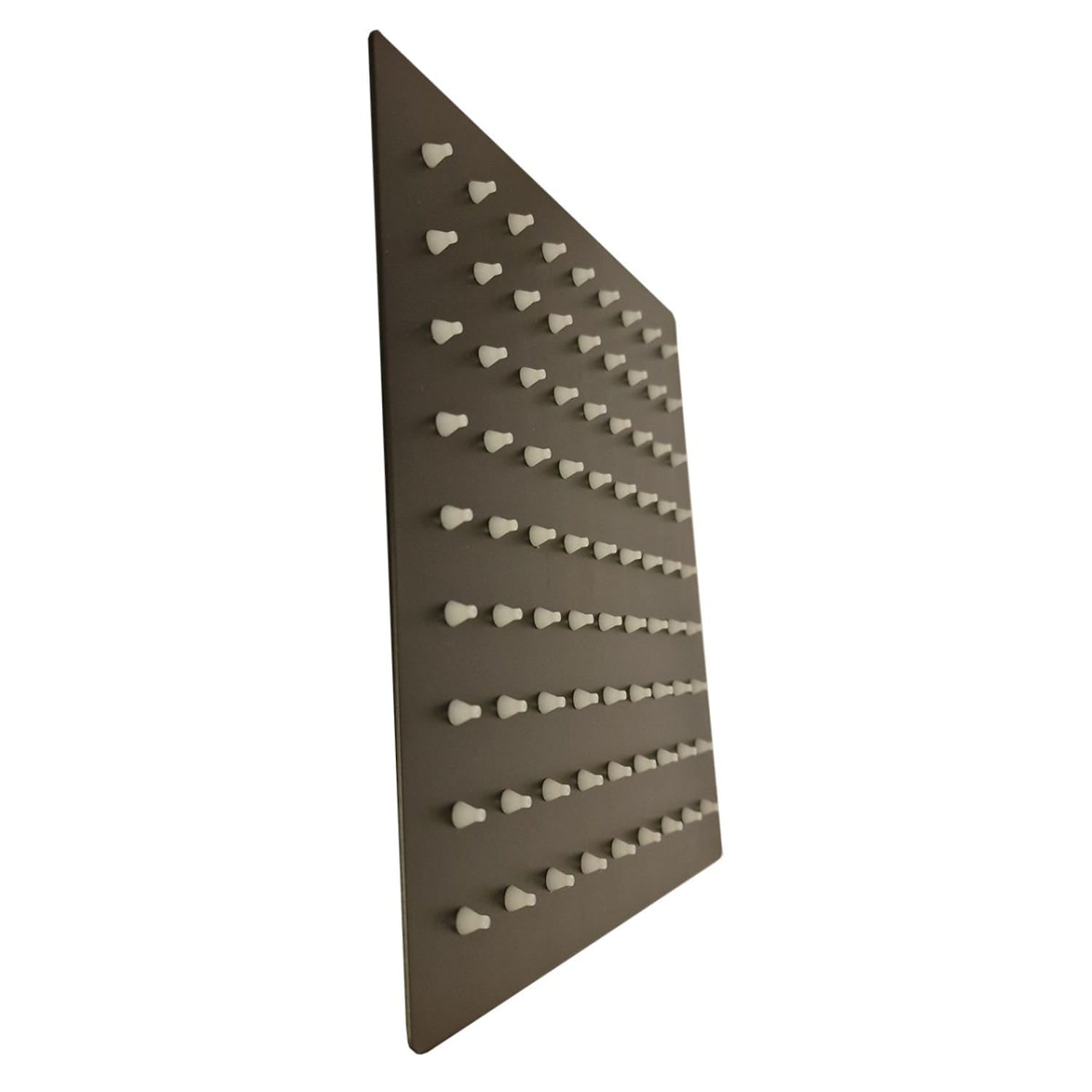 Soffione doccia quadrato nero opaco in ABS, design elegante e resistente