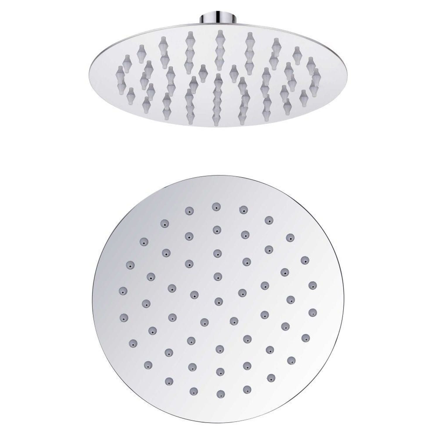 Soffione doccia rotondo 20 cm in acciaio inox per riscaldamento solare