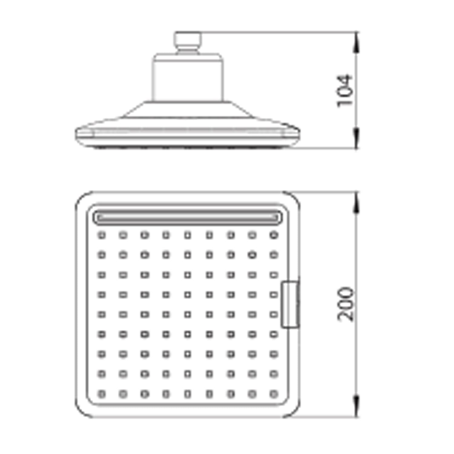 Soffione Doccia Quadrato Con Luce Led e Sensore Infrarossi