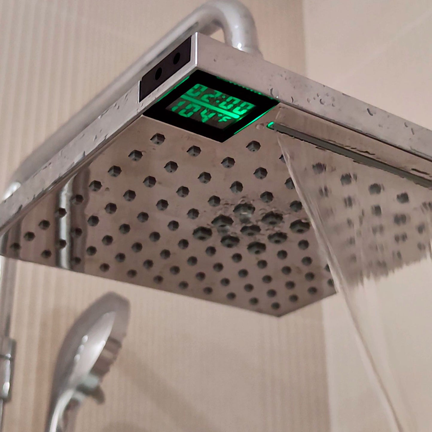 Soffione Doccia Led 5 Sined Design Elegante Materiali Resistenti 3 Funzioni Getto Sensore Infrarossi Termometro Lcd Acquista Ora