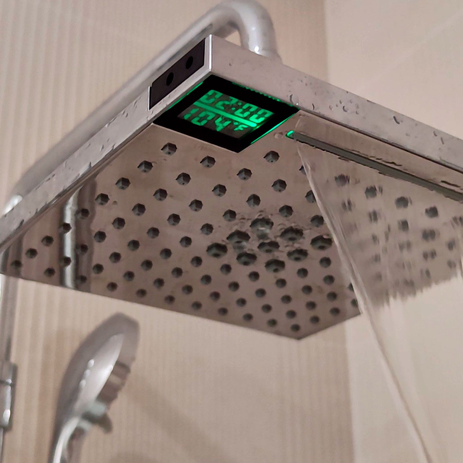 Soffione Doccia Led 5 Sined Design Elegante Materiali Resistenti 3 Funzioni Getto Sensore Infrarossi Termometro Lcd Acquista Ora