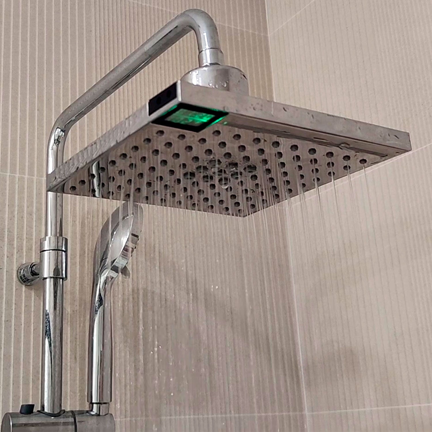 Soffione Doccia Led 5 Sined Design Elegante Materiali Resistenti 3 Funzioni Getto Sensore Infrarossi Termometro Lcd Acquista Ora