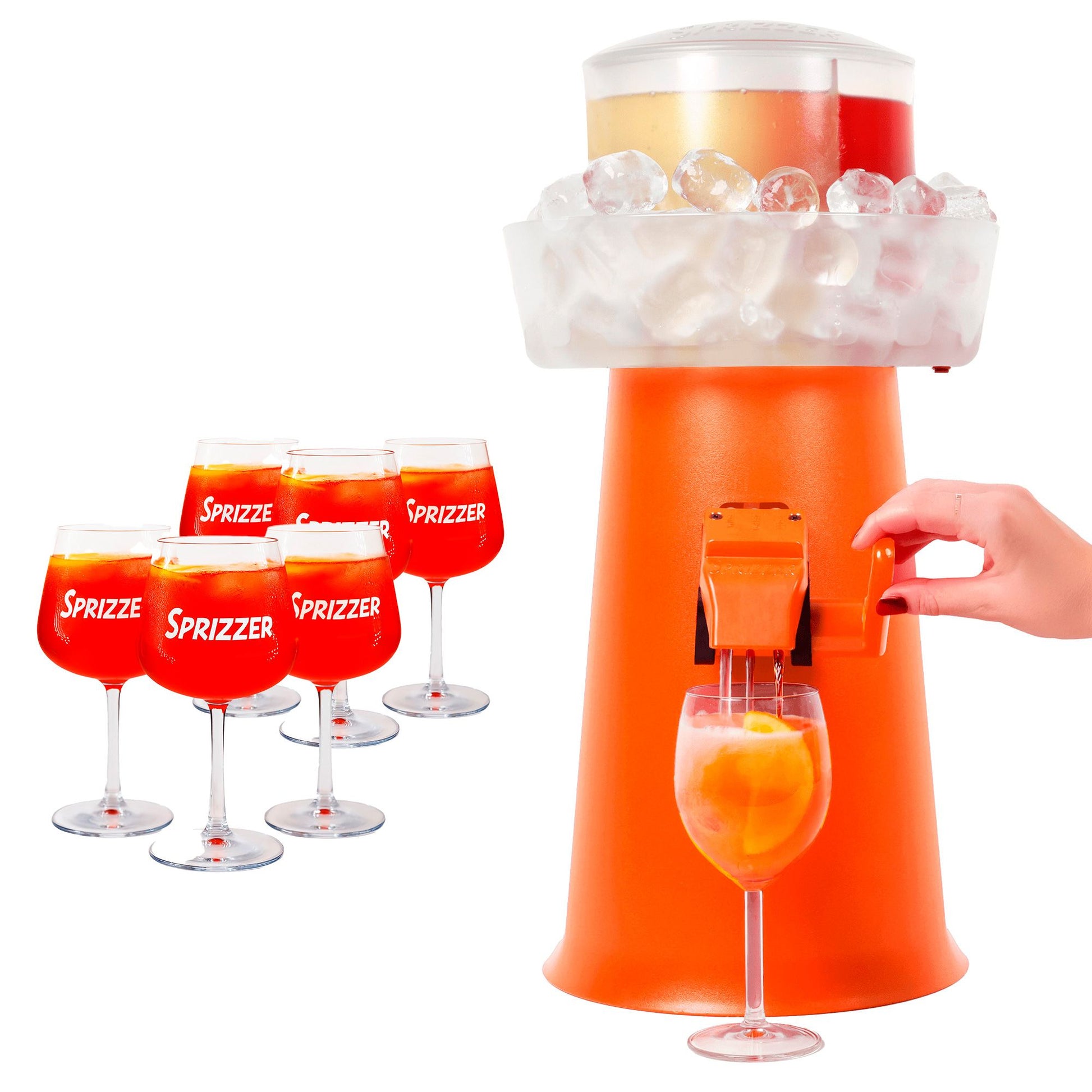 Kit Sprizzer Naranja, 6 vasos, elegancia y calidad para aperitivos únicos. Compra ahora