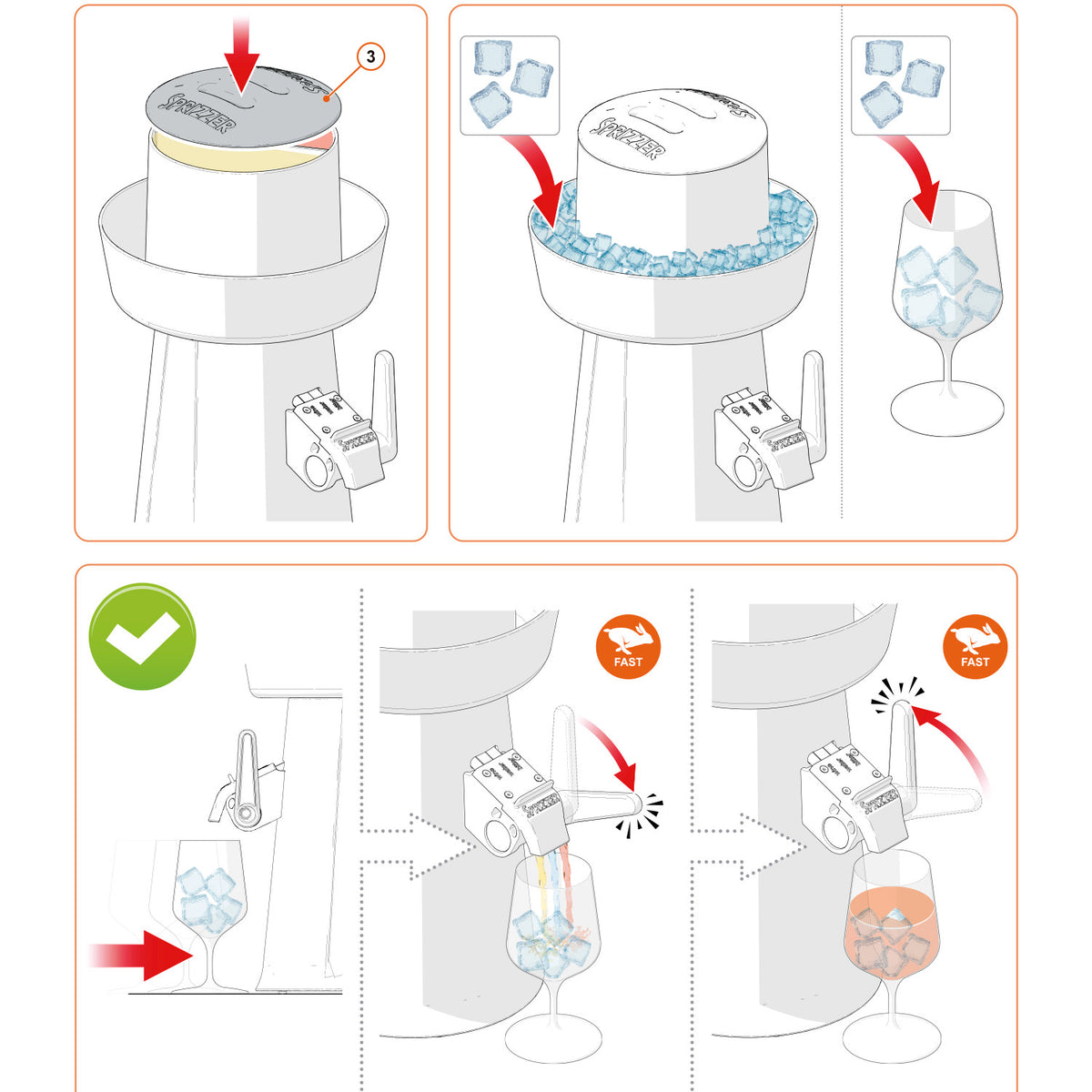 kit completo sprizzer arancio eleganza e qualita per aperiti