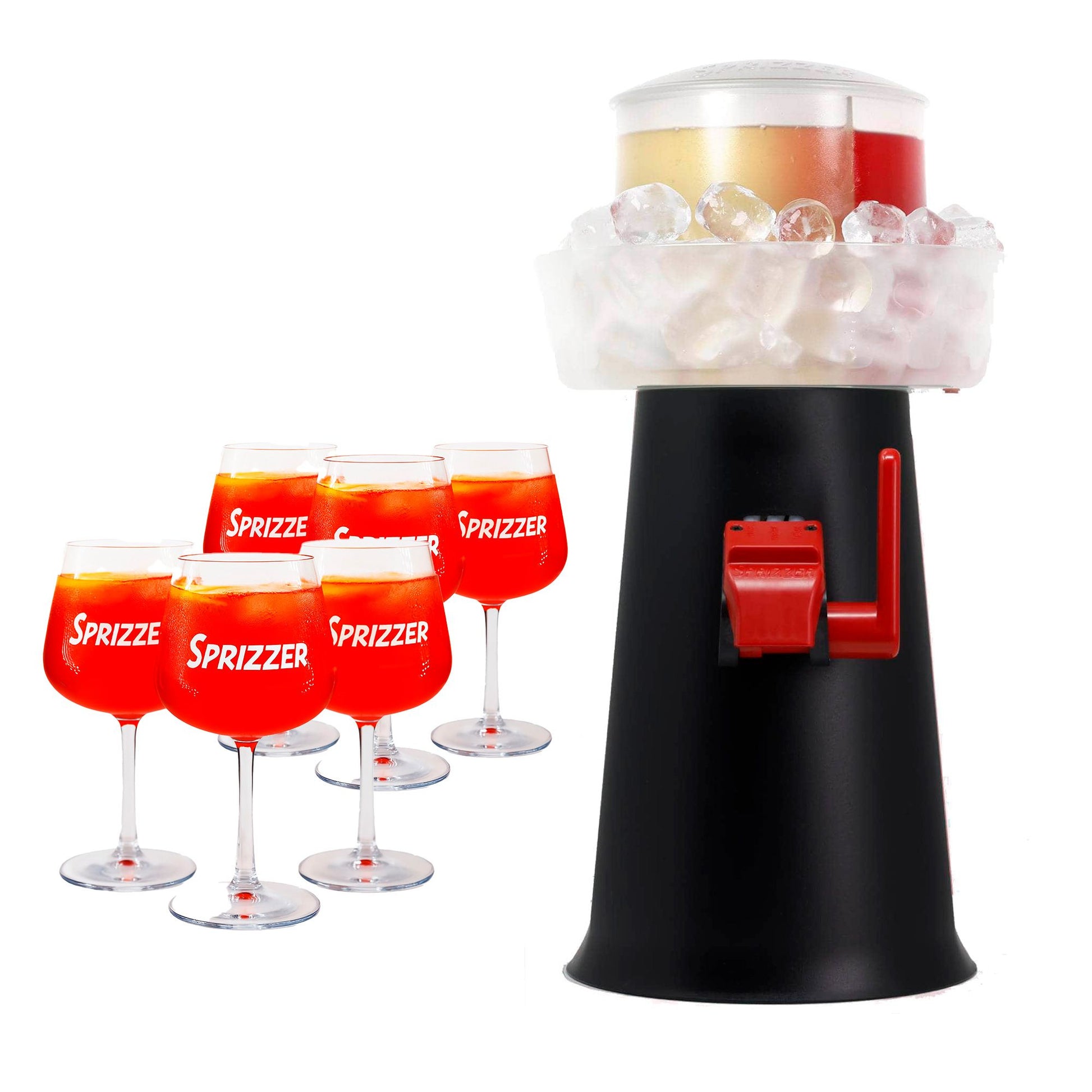 Kit Sprizzer negro con 6 vasos, elegancia y calidad para aperitivos perfectos