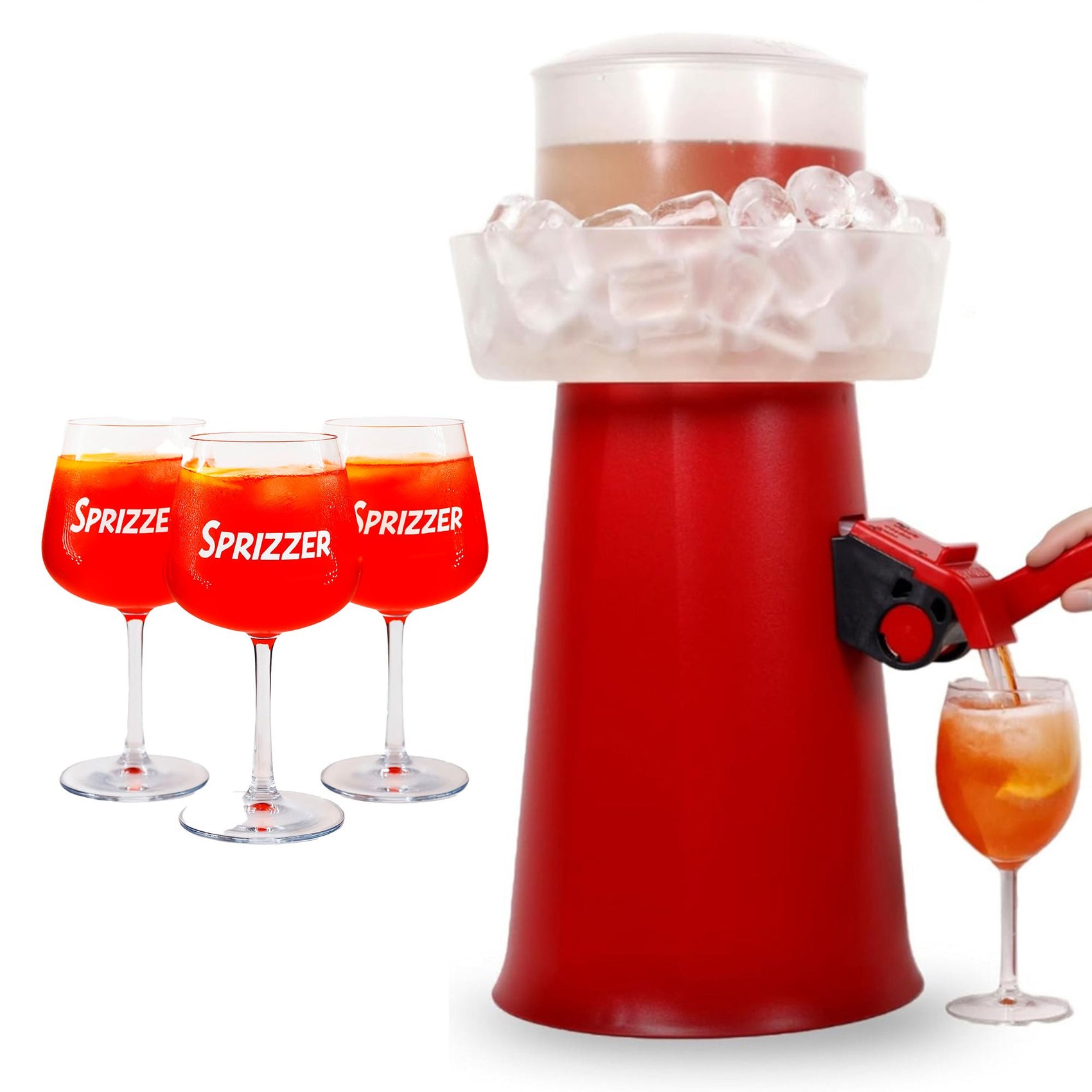 Kit Sprizzer Rosso con 3 Bicchieri eleganza e qualita per aperitivi unici