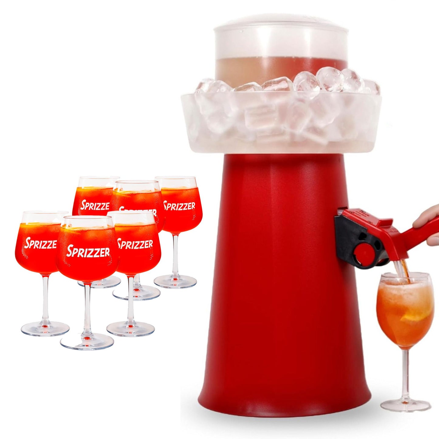 Kit Sprizzer Rosso con 6 bicchieri eleganti – qualita e design italiani acquista ora