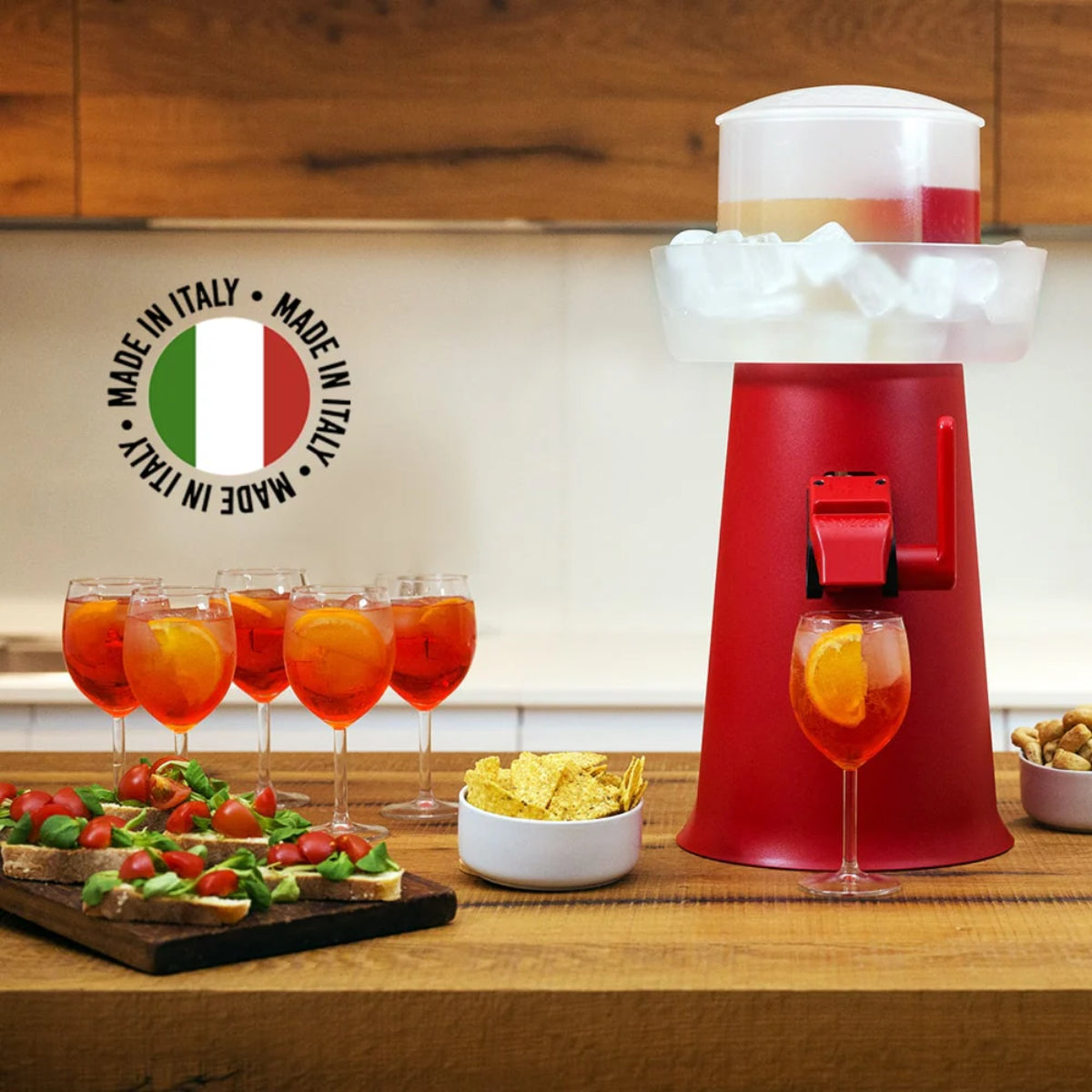 Kit Completo Sprizzer Rosso Eleganza e Qualita per il Tuo Aperitivo