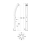 Doccia solare starmatrix in alluminio bianco design elegante e robusto serbatoio 35 l soffione tondo 20 cm miscelatore e rubinetto lavapiedi h 226 cm