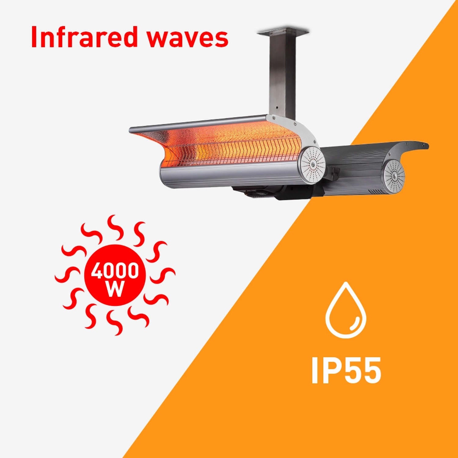 Scopri la stufa a infrarossi da soffitto SINED 4000W: design elegante, materiali di alta qualità e riscaldamento istantaneo. Acquista ora per un comfort duraturo e una consegna veloce.