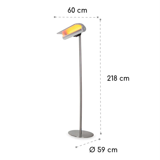 Riscaldatore Infrarossi Curvo Da Terra Con Piantana Orientab